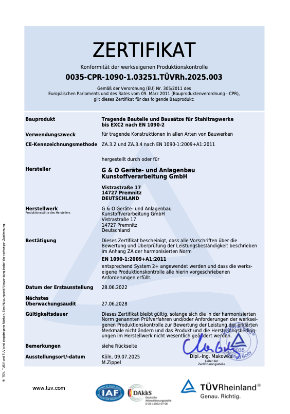 Zertifikat WPK_0035-CPR-1090-1.03251.TVRh.2025